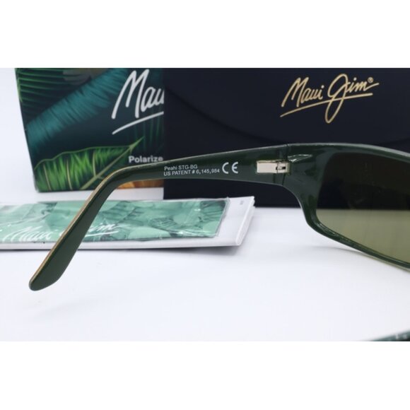 Maui Jim Peahi MJ 202-71 Black/Green Wrap Sunglasses Bronze polarized Lens 65mm - Picture 4 of 6